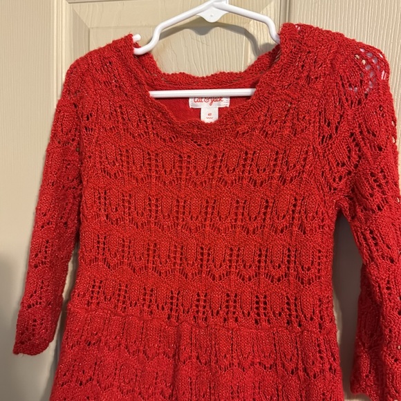 Red sparkle sweater dress - Picture 3 of 5